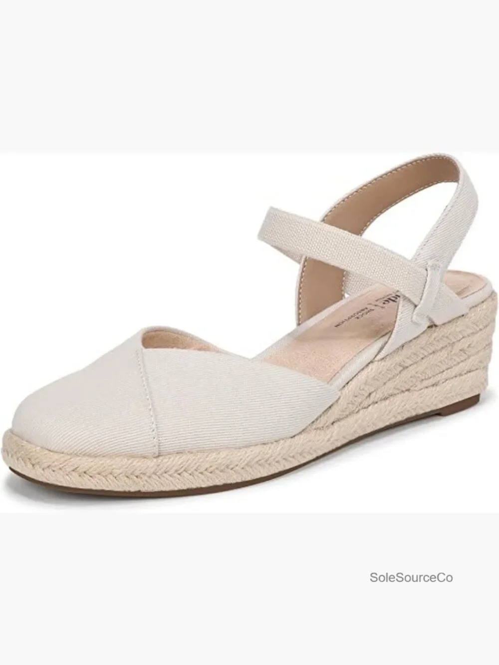 Espadrille Wedge Sandals with Soft System Comfort Technology Slip On Almond Toe